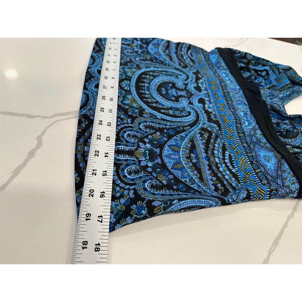 Athleta Tankini Swimsuit Two Piece Set 36 D/DD Large Blue Paisley Halter Mandala - Picture 16 of 16